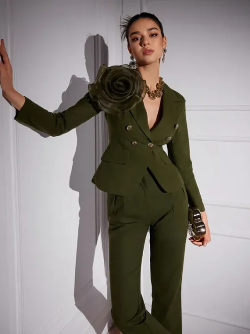 Halcyon Tulle Flower Button Blazer Set