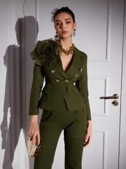 Halcyon Tulle Flower Button Blazer Set