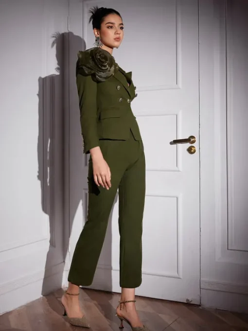 Halcyon Tulle Flower Button Blazer Set