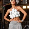 Hatim Halterneck Flower Chainmail Top