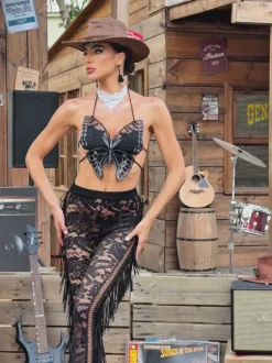Hayli See Through Lace Pants