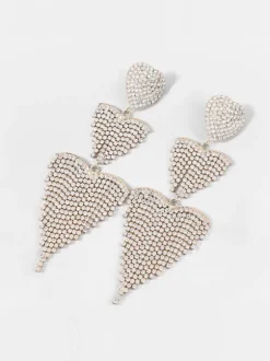 Hazel Heart Tassel Drop Earrings