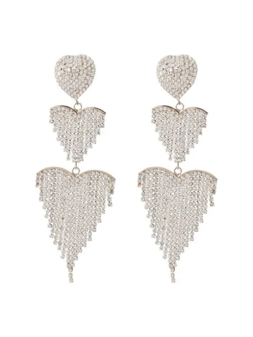 Hazel Heart Tassel Drop Earrings