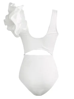 Heather Ruffle Cutout One Piece Swimsuit