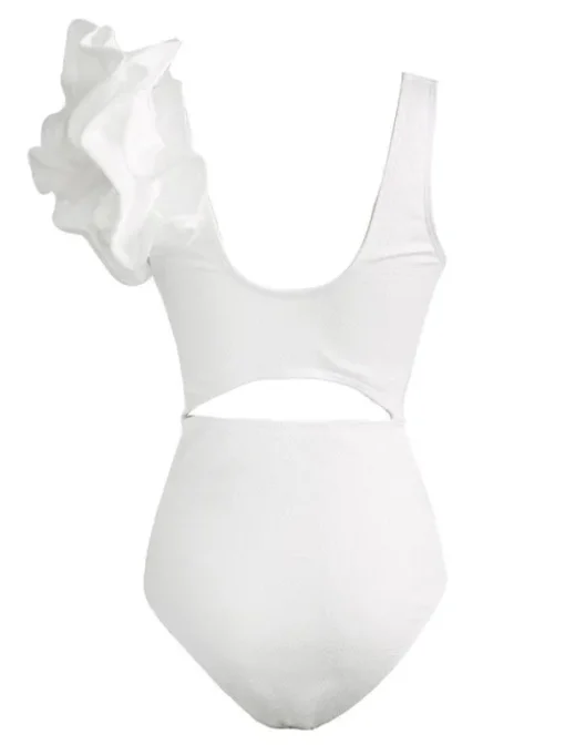 Heather Ruffle Cutout One Piece Swimsuit