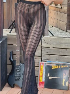 Hilaria See Through Glitter Pants
