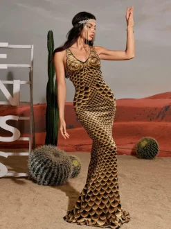 Hosea Printed Mermaid Maxi Dress