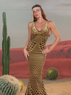 Hosea Printed Mermaid Maxi Dress