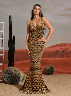 Hosea Printed Mermaid Maxi Dress