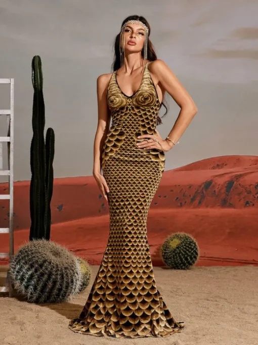 Hosea Printed Mermaid Maxi Dress