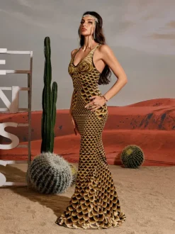 Hosea Printed Mermaid Maxi Dress