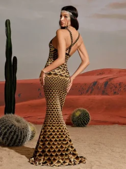 Hosea Printed Mermaid Maxi Dress