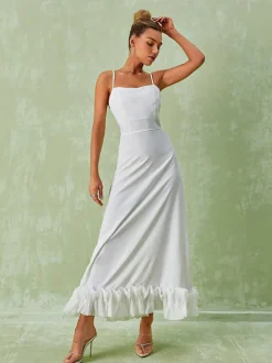 Ilsa Spaghetti Maxi Dress In White
