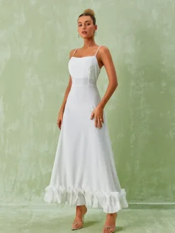 Ilsa Spaghetti Maxi Dress In White