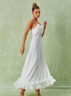 Ilsa Spaghetti Maxi Dress In White