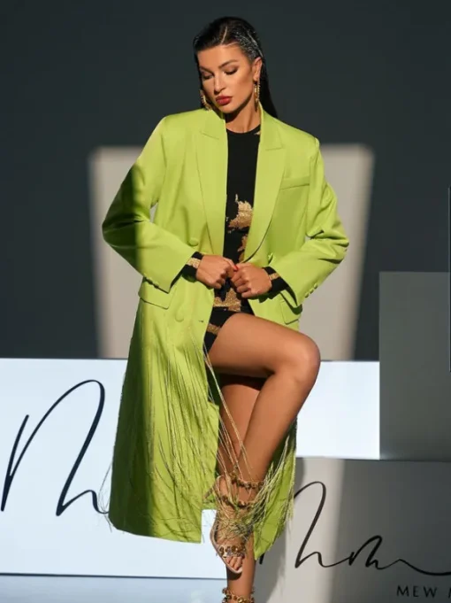 Inigo Crystal Fringe Blazer Coat
