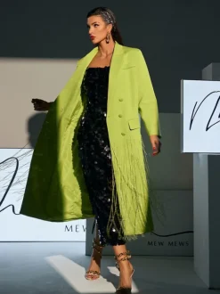 Inigo Crystal Fringe Blazer Coat