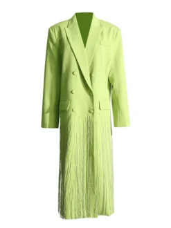 Inigo Crystal Fringe Blazer Coat