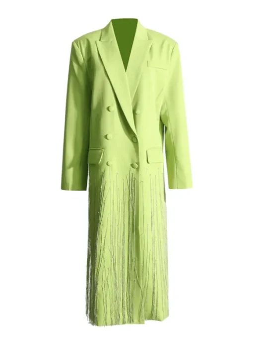 Inigo Crystal Fringe Blazer Coat
