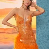 Jace Ruffe Asymmetric Sequin Skirt Set