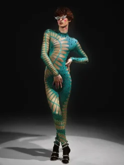 Jadon Hollow Printed Rhinestone Jumpsuit