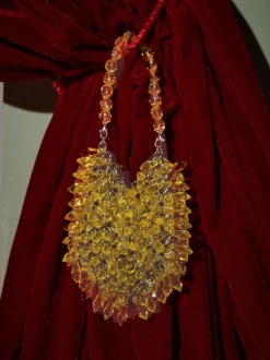Jael Drip Yellow Rhinestone Mini Clutch