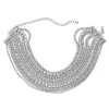 Jago Multi Layered Crystal Necklace In Silver