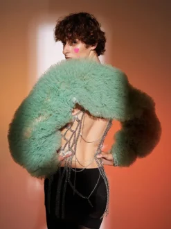 Jasiel Ruched Tulle Shrug