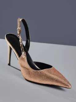 Jaxxon Crystal Heels In Champagne