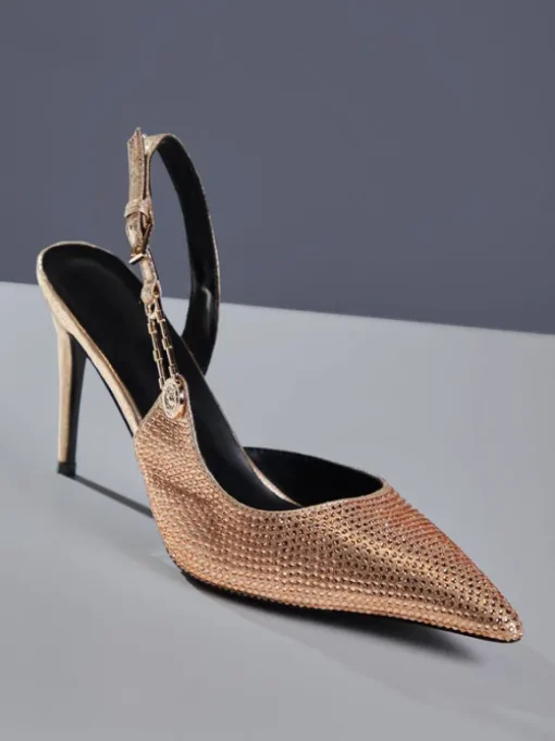 Jaxxon Crystal Heels In Champagne