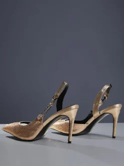 Jaxxon Crystal Heels In Champagne