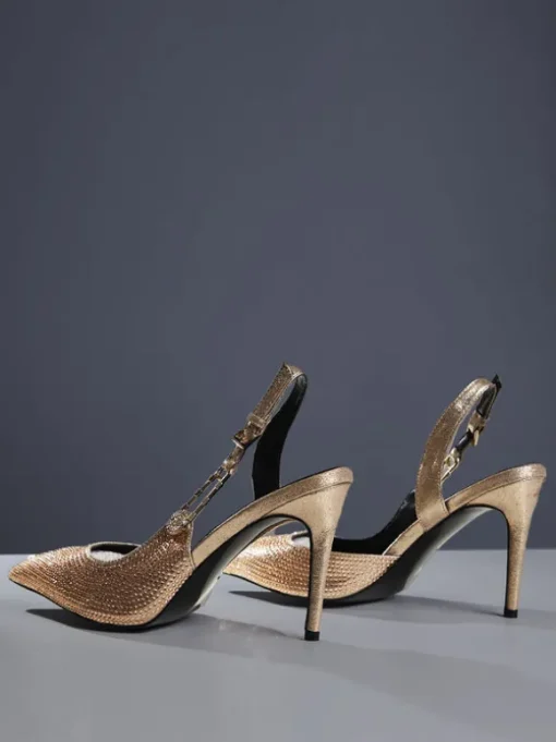 Jaxxon Crystal Heels In Champagne