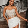 Jelia Strapless Ruched Skirt Set