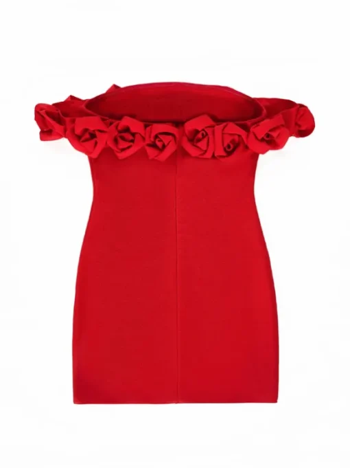Jester Off Shoulder Flower Bandage Dress
