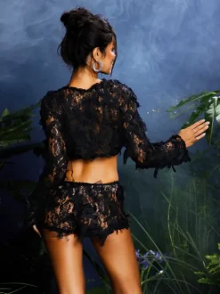 Jonay Bow Lace Shorts Set