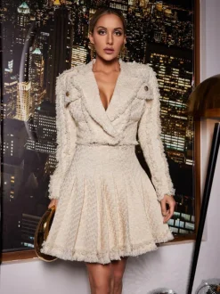 Juria Tweed Jacket In Beige
