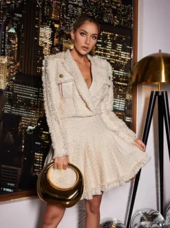 Juria Tweed Jacket In Beige
