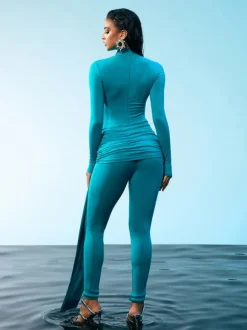 Kayden Long Sleeve Draped Jumpsuit