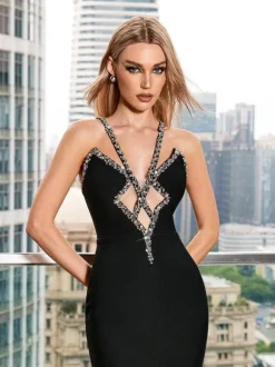 Kylo Crystal Bandage Maxi Dress