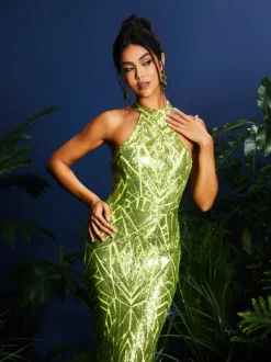 Lajita Halterncke Sequin Maxi Dress