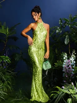 Lajita Halterncke Sequin Maxi Dress