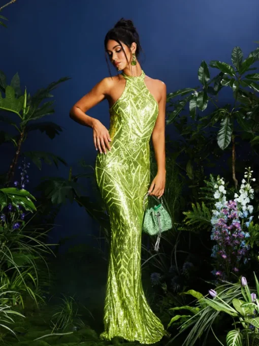 Lajita Halterncke Sequin Maxi Dress