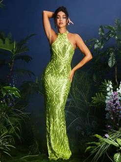 Lajita Halterncke Sequin Maxi Dress