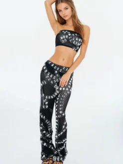 Latika Rhinestone Mesh Pants Set