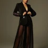 Leonardo Rhinestone Mesh Blazer Set