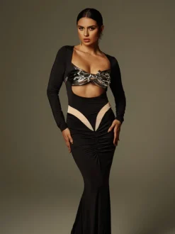 Lianne Bow Twisted Armor Top In Silver
