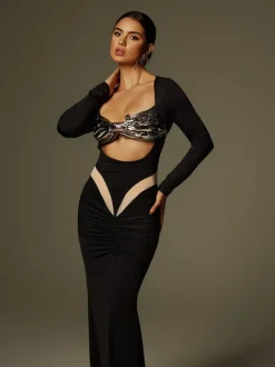 Lianne Bow Twisted Armor Top In Silver