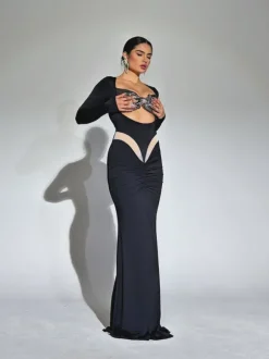 Lianne Bow Twisted Armor Top In Silver