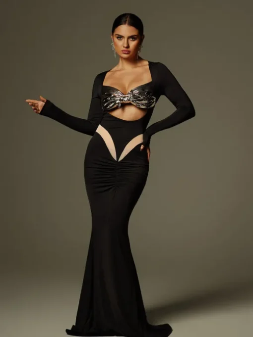Lianne Bow Twisted Armor Top In Silver