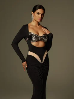Lianne Bow Twisted Armor Top In Silver